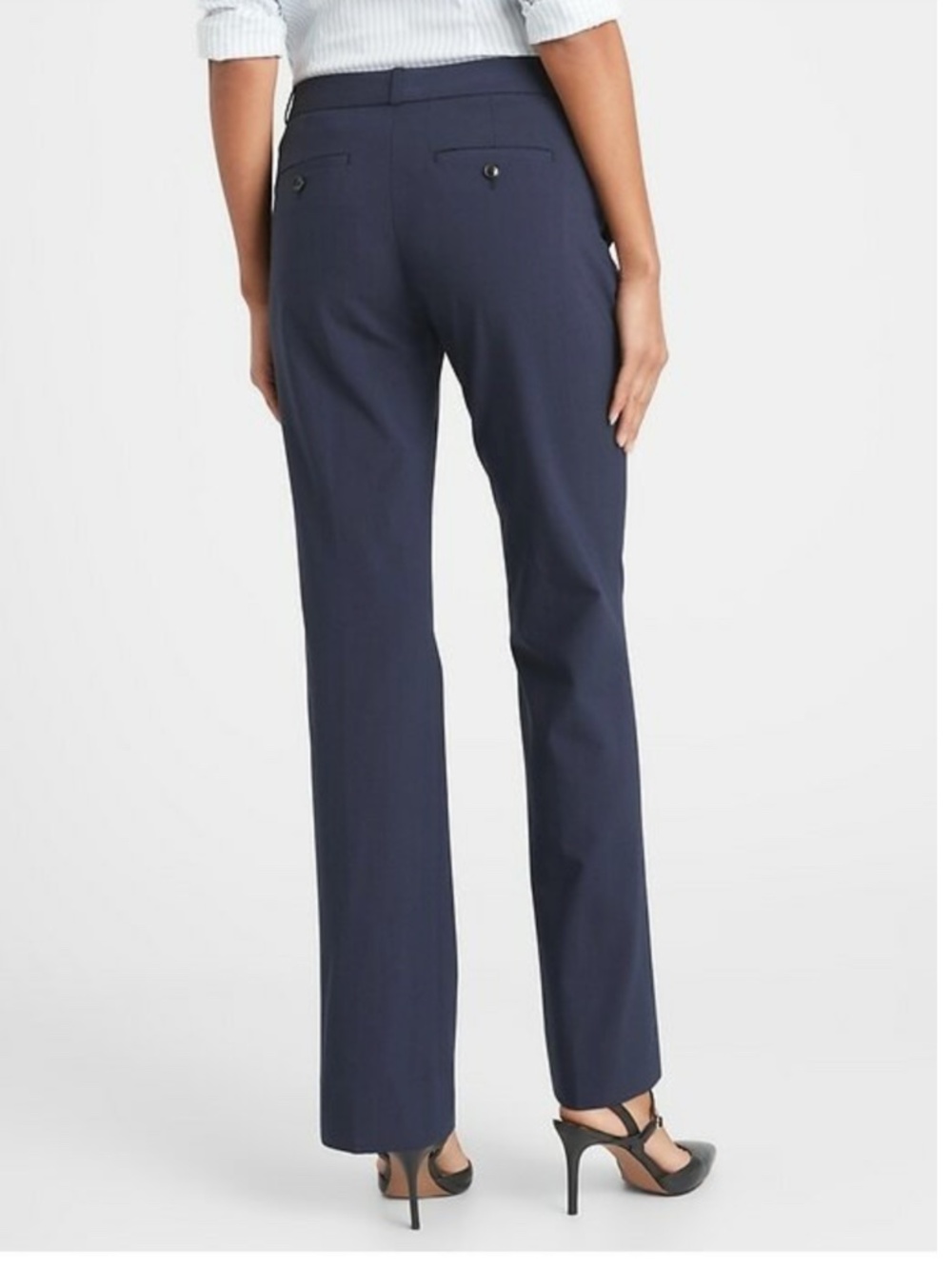 NWT Banana Republic Logan Trouser-Fit Washable Wool-Blend Pant Size 12 Short - Picture 2 of 16